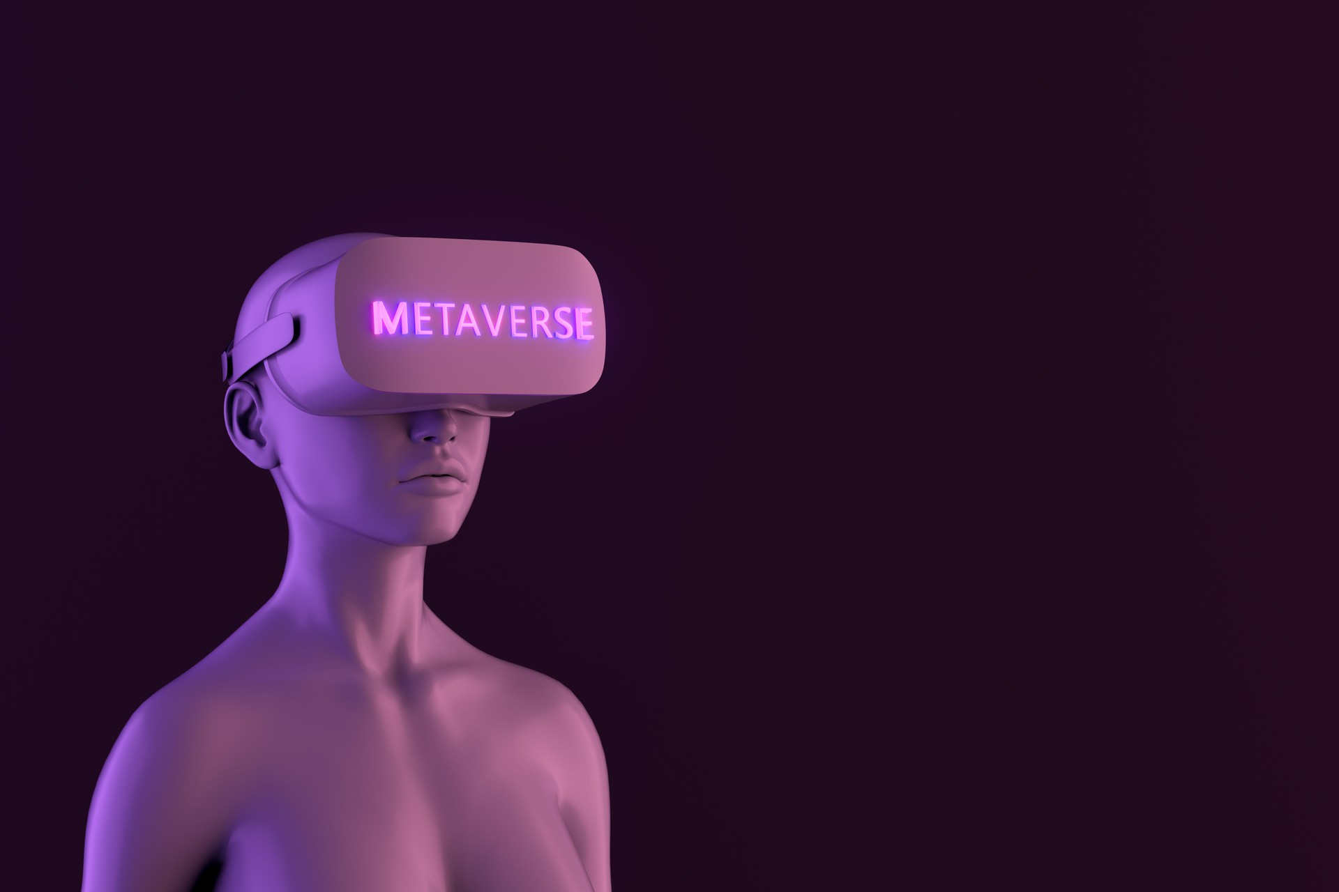 3d virtual reality glasses headset metaverse, meta human, cyborg, futuristic concept